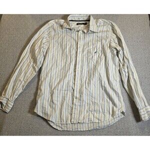 Nautica Y2K Vintage Striped Button Up Shirt Men’s M Preppy Coastal